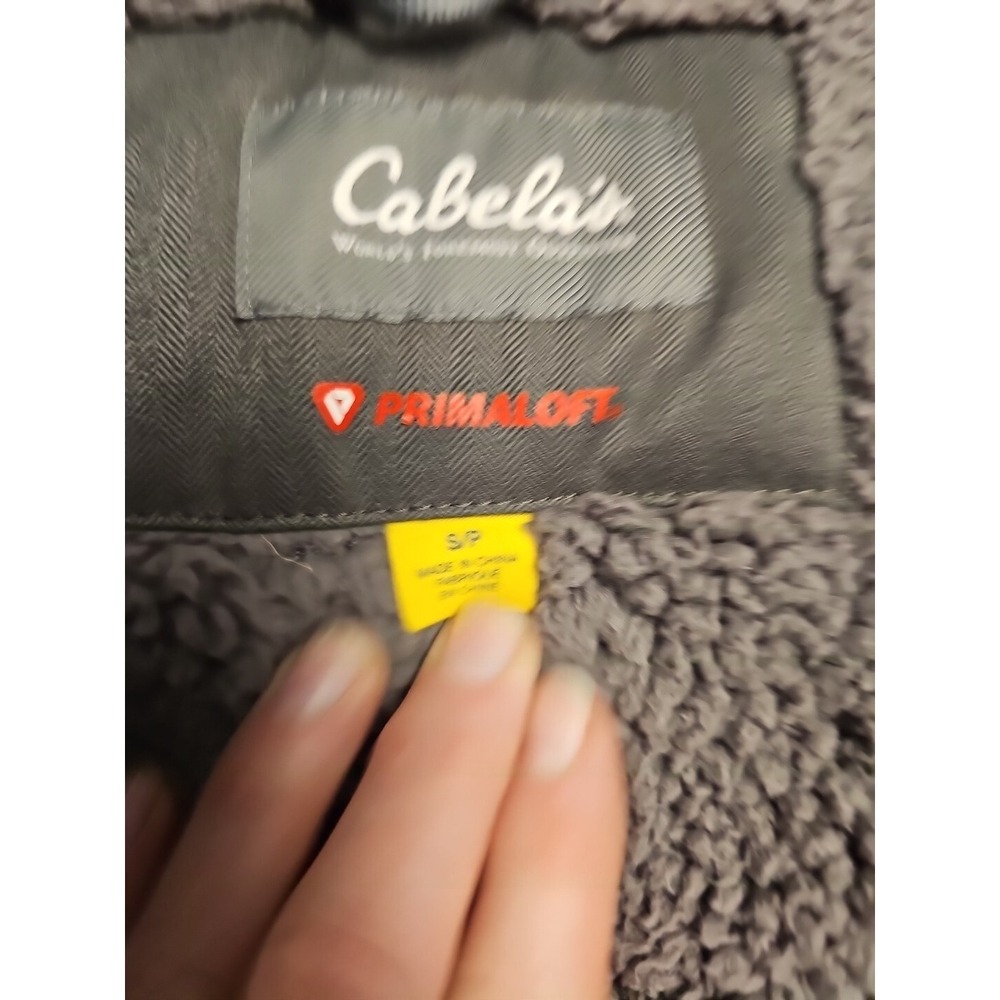 Cabela's Primaloft Winter Vest Sherpa Lined Petite Small Women Gray Full Zip - Picture 8 of 10